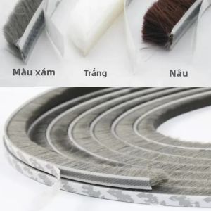Dải Chổi Dán Kín Tự Dính 5/10/20 Mét Chống Gió Cách Âm Chống Bụi Cho Cửa Sổ Nhà Dải Thời Tiết