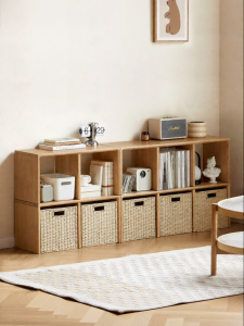 WEISHA | Living Room Solid Oak TV Stand and Bookshelf Furniture