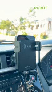 Robot CHW01 Wireless Charging Car Holder With Suction Cup Air Vent Hook Rotasi 360 Derajat Holder Mobil
