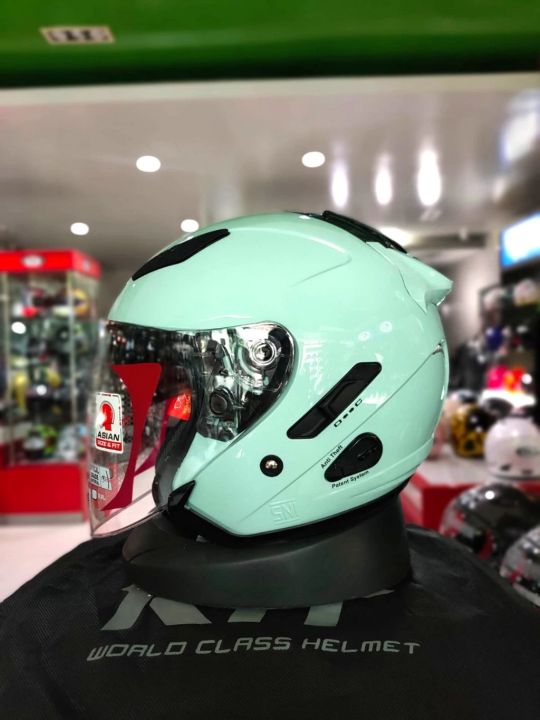 HELM KYT GALAXY FLAT R SOLID SAGE NEW COLOUR HELM HALF FACE DOUBLE