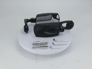 Bar End Mount Motorcycle Rectangle Rearview Mirror HD Wide Convex Glass Aluminum Alloy 360 Adjustable Handlebar Side Mirror for Scooter Street Bike