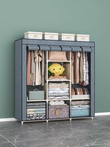 T-shape Large Capacity Zipped Wardrobe Zip Almari Baju Kain Besar  Almari Baju Rak Baju Clothes Organization Storage Rack Cabinet Clothes Rack 布衣柜