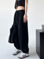 Black High Waist Casual Sweatpants Women's Spring New Loose Versatile Popular Sport Pants Fashionable Loose Comfortable Leggings. 