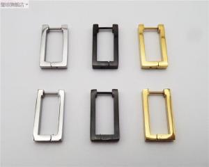 Titanium Steel Long Rectangle Line Cut Stainless Steel Hollow out Cool Mens Style Earrings Fashionable Jewelry Accessories