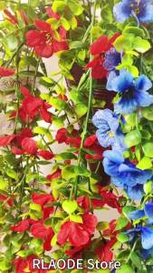 4pcs Artificial Hanging Flowers - Realistic Plastic Vine Garlands with Multicolor Blooms for Indoor/Outdoor Summer Decor