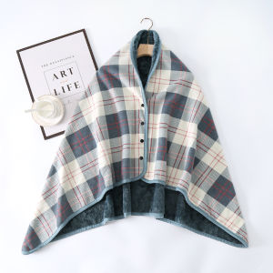 Modern Simple Coral Fleece Shoulder Wrap Blanket Warmth Student Office Nap Room Polyester Fiber Composite Fabric Sofa Leisure Blanket