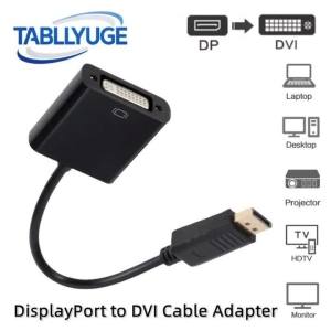 DisplayPort to DVI Cable Adapter DP Male to DVI Female Connector Converter Compatible with PC Laptop Monitor HDTV Projector