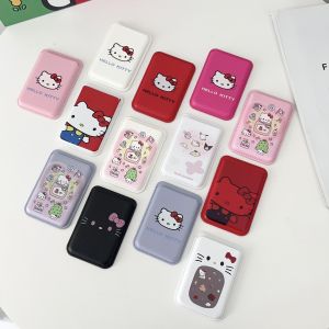 INS Korean Cute Hello Kitty for Magsafe Wallet Card Clip Case For iPhone 15 16 Pro Max 13 14 12 Magnetic Wallet Pink Girl Cover