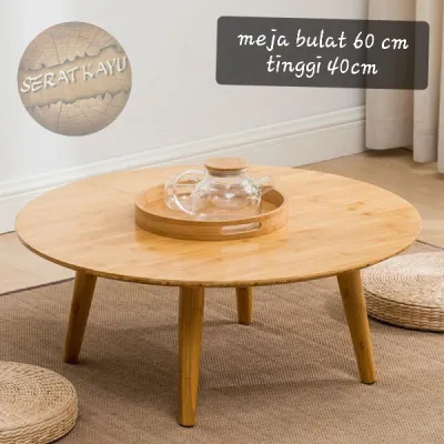 meja bulat | meja kopi | meja sofa | meja lesehan bundar 60 cm tinggi 40 cm