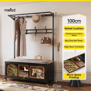 MEISD | Multi-Function Shoe Cabinet Seat and Clothes Rack