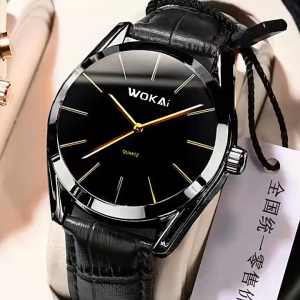 Mới kinh doanh Watch Mens Belt Wokai Scale Quartz Watch Wokai da Belt Mens Quartz Wrist Watch