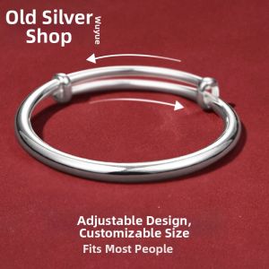 WU YUE JEWELRY | Adjustable Sterling Solid Silver Bracelet