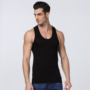 เสื้อกั๊กคอวีผ้าฝ้ายแท้สำหรับผู้ชาย ฤดูร้อน กางเกงชั้นในกีฬา เสื้อเชิ้ตสีขาว แขนกุด ระบายอากาศได้ดี ทรงหลวม สวมใส่สบาย