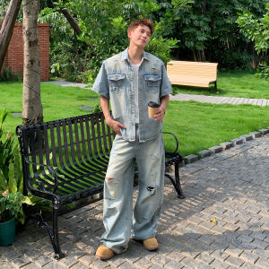 Bộ Đồ Jeans Mùa Hè Phong Cách Mỹ Cổ Điển