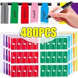 240/480pcs Self-Adhesive Cable Labels Colorful Waterproof Wire Marking Ties Laser Printer Stickers Fiber Wire Organizers Labels