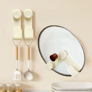 SNJVB1870 Punch-Free Pot Cover Rack Wall Hanging Suction Cup Pot Lid Storage Rack Multifunctional Pan Cover Storage Holder for Kitchen