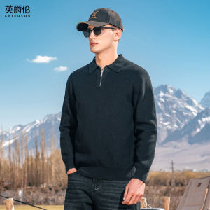 Enjeolon | Mens Autumn Winter Half-Zip Collar Knitwear