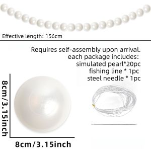 20 CHIẾC Khổng Lồ Màu Trắng Mô Phỏng Dây Ngọc Trai Treo Trang Trí Cho Đám Cưới Phông Nền Đảng Chụp Ảnh Mặt Dây Chuyền Đạo Cụ 20 CHIẾC Gói