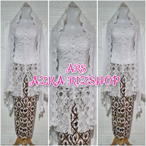 set kebaya akad nikah kebaya payet putih kebaya akad tunik