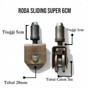 Roda sliding pagar lipat ukuran 6 7 8 anti anjlok