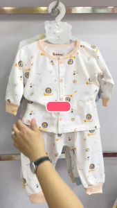 Đồ bộ cho bé sơ sinh BABIBOO đồ dài tay thu đông vải cotton siêu mềm  - BB142