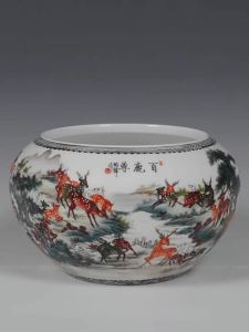 Modern Traditional Handcrafted Jingdezhen Ceramic Brush Washer Vase