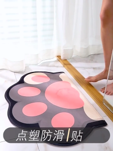 แฟชั่นการ์ตูนห้องน้ำดูดซับเสื่อลื่นไถลความเร็วแห้งเท้าเสื่อนุ่มผิวทำความสะอาดเครื่องซักประตูห้องน้ำ