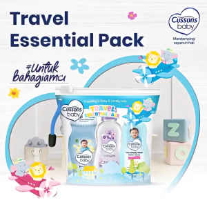 Cussons Baby Basic Essential Pack 4 in 1 Set - Paket Praktis Perawatan Sabun Bayi Hair & Body Wash Hair Lotion Minyak Telon Plus Bedak Powder