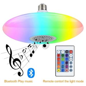 YHLAMP UFO E27 18W LED Light Lamp Bulb RGB Color Changing Dimmable Remote Control Music Light Wireless Bluetooth Remote