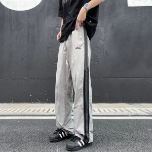 Quick-Drying Ice Silk Two Bars Charging Pants Mens and Womens American Outdoor Function Waterproof Sports Mountaineering Pants Loose Casual