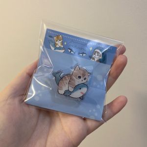 New Blue Shark Style Acrylic PP Clip Drip Glue Stationery Novelty Anime Cartoon Themed Clip for School And Office Supplies