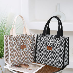 Chevron Pattern Canvas Tote Bag: A Versatile Casual Handbag