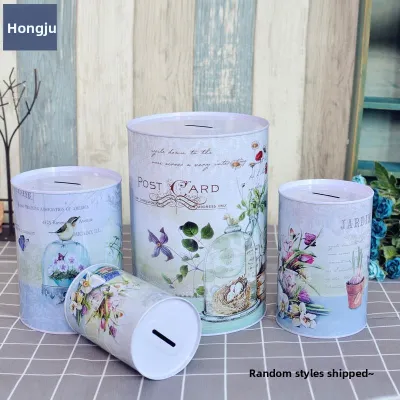 Large Capacity Money Box Childrens Only in Not out Boys And Girls Anti-Fall Storage Jar Creative Gift Country Style Iron Material