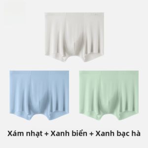 MiiOW | Quần lót nam Ice Silk mùa hè mỏng thoáng khí thoải mái kháng khuẩn quần đùi cạp vừa màu trơn đơn giản cho nam