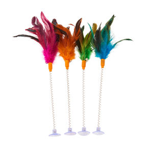 B.F. Pet Toy Cat Teaser Colorful Feather Stick Swing Funny Toys