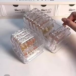 10pcs Storage Box Flip-top Jewelry Box Transparent Nail Art Box Handmade Desktop Display Box Suitable for False Nails And Additi