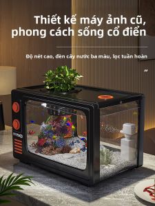 HUICHONG | Bể Cá Mini Lọc Oxy Sáng Tạo Để Bàn