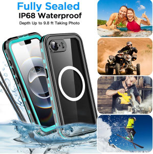 IP68 Waterproof Case for iPhone 17e Case/iPhone 16e Case [Fit for MagSafe] Built-in Screen Protector 360 Full Body Protection Dustproof Shockproof Fully Sealed Underwater Cover