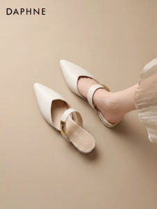 Daphne | Pointed Toe Low Heel Covered Toe Slip-On Slippers For Summer
