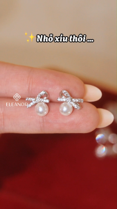 Bông tai nữ chuôi bạc 925 Eleanor Accessories hình nơ nhỏ xinh phụ kiện trang sức khuyên tai 7696
