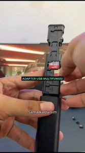 BUDI 9 in 1 Tempat Simpan Memori Kabel Cas Kabel Stik Multifungsi USB TF SIM Card Reader Storage