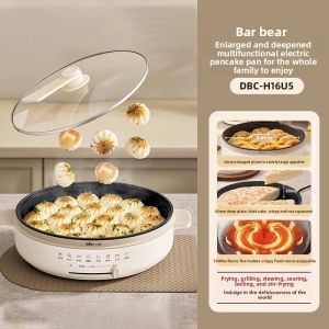 Bear | Home Use Large Deep Heating Pancake Griddle Automatic Multi-Function Electric Pancake Griddle