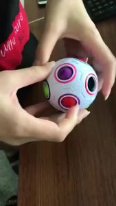 Magic Rainbow Puzzle Ball Cube Speed Ball Fun Brain-training Stress Reliever Fidget Ball Toy Christmas for Kids And Adults