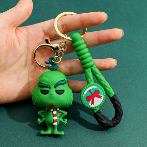 2026 ChristmasGrinch Doll New Christmas Grinch Keychain Pendant Christmas Green-haired Monster Decoration