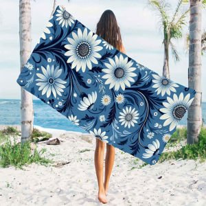 BILIBILI | Blue Daisy Beach Towels Ultra Lightweight Quick Drying Super Absorbent Summer Essential Fast-Drying Towel for Beach