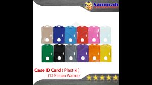 Hard Case ID Card Holder / Casing Tempat Kartu Nama Anggota - Identitas Ada 12 Warna / Per Pcs / Bening - Biru Tua - Biru Muda - Merah - Pink - Putih - Hijau Tua - Hitam - Abu-Abu - Ungu - Orange - Kuning