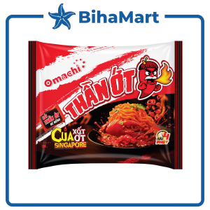 [SET 5 GÓI] - MASAN - Mì trộn Omachi Thần Ớt hương vị Cua xốt ớt Singapore Omachi thần ớt mì cua xốt ớt Singapore (125g/gói)