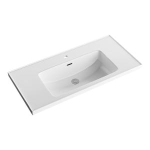 Arrow Ceramic One-Piece Bathroom Sink Washbasin Single Hole Faucet Hole Toilet Top Mounted Hand Face Washing Basin