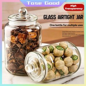 Tase Good 3L 4L 5L 8L Clear Airtight lid Glass Jar Sealed Cans for BISCOTTI Cookie food Storage Bottle Jar