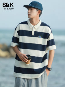 BALENO | Summer Striped Contrast Color Polo Shirt Men Short Sleeve T-Shirt